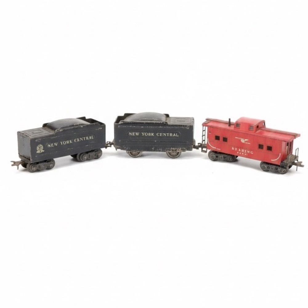 Marx Toys Mar Line Pressed Steel Toy Train Cars 92812 NY Central Reading Caboose